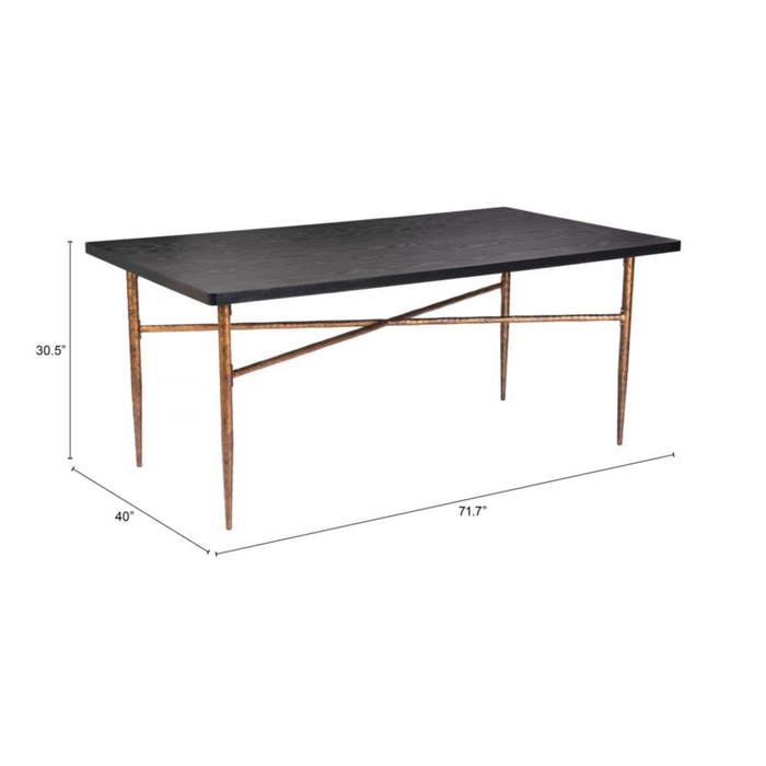 Zuo Nida Dining Table Black & Bronze - Bed & Sofa Hub