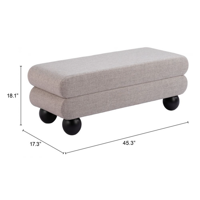 Zuo Davao Bench Gray - Bed & Sofa Hub