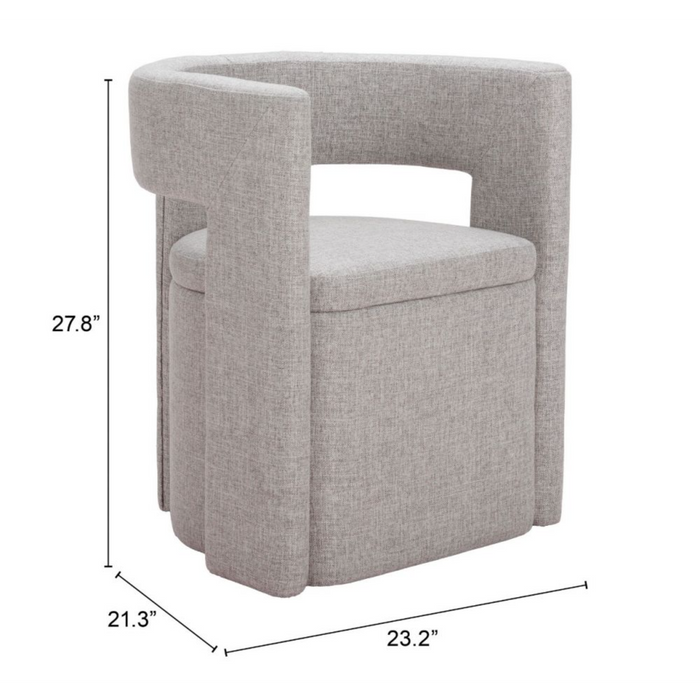 Zuo Papua Dining Chair Gray - Bed & Sofa Hub