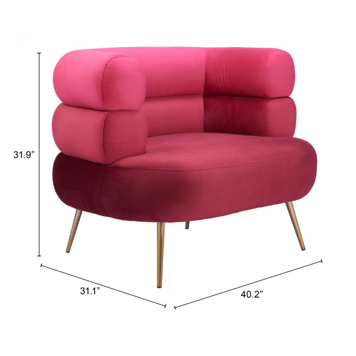 Zuo Arish Accent Chair Red - Bed & Sofa Hub