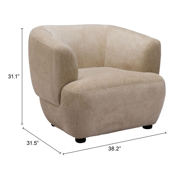 Zuo Bekker Accent Chair Golden Beige - Bed & Sofa Hub