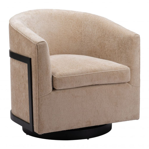 Zuo Hanko Swivel Chair Golden Beige - Bed & Sofa Hub