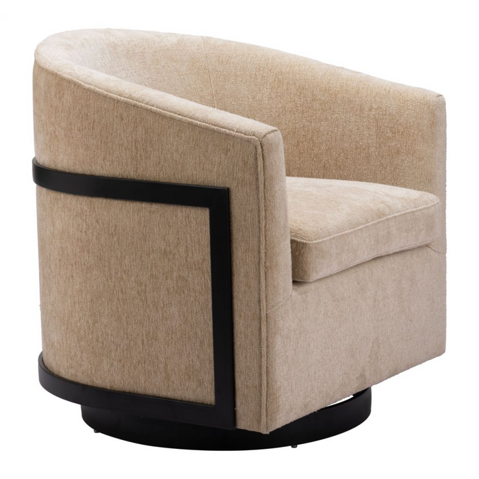 Zuo Hanko Swivel Chair Golden Beige - Bed & Sofa Hub