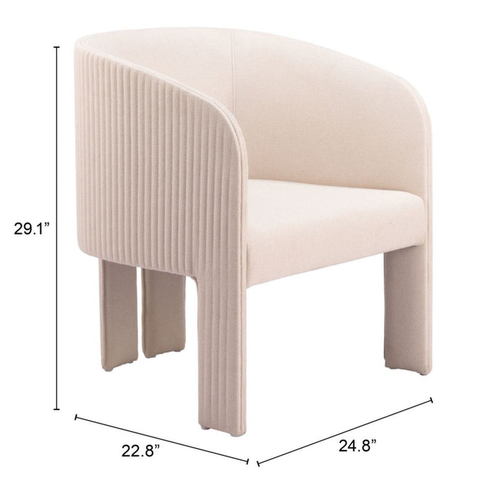 Zuo Hull Accent Chair Beige - Bed & Sofa Hub