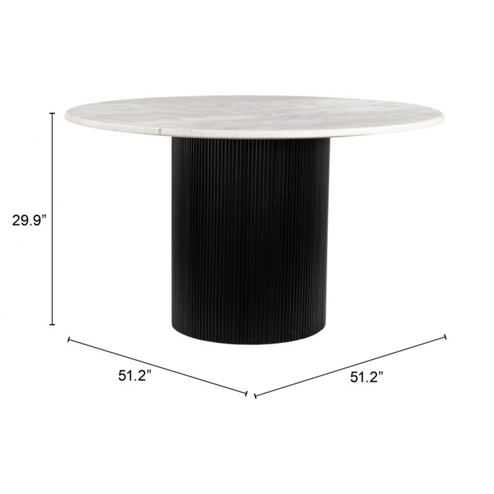 Zuo Izola Dining Table White & Black - Bed & Sofa Hub