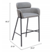 Zuo Bremor Barstool Slate Gray - Bed & Sofa Hub