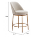 Zuo Nordhavn Swivel Counter Stool Beige & Gold - Bed & Sofa Hub