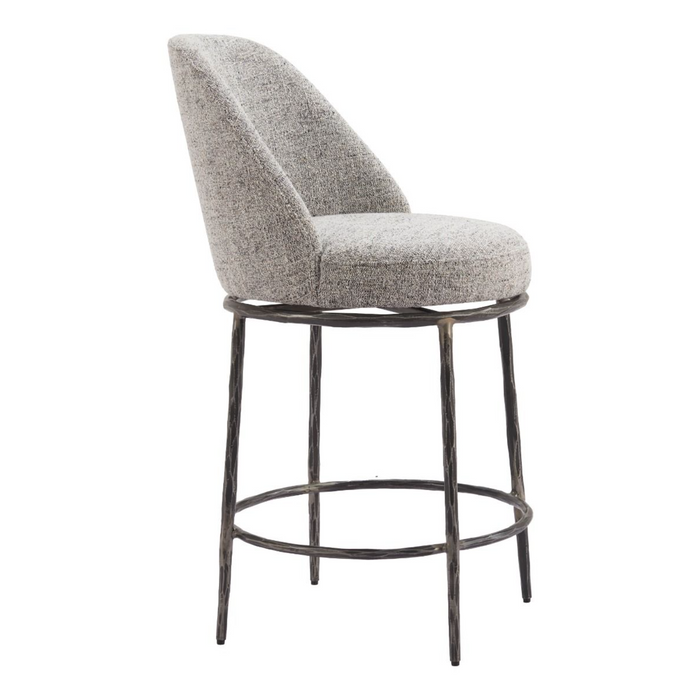 Zuo Nordhavn Swivel Counter Stool Gray - Bed & Sofa Hub