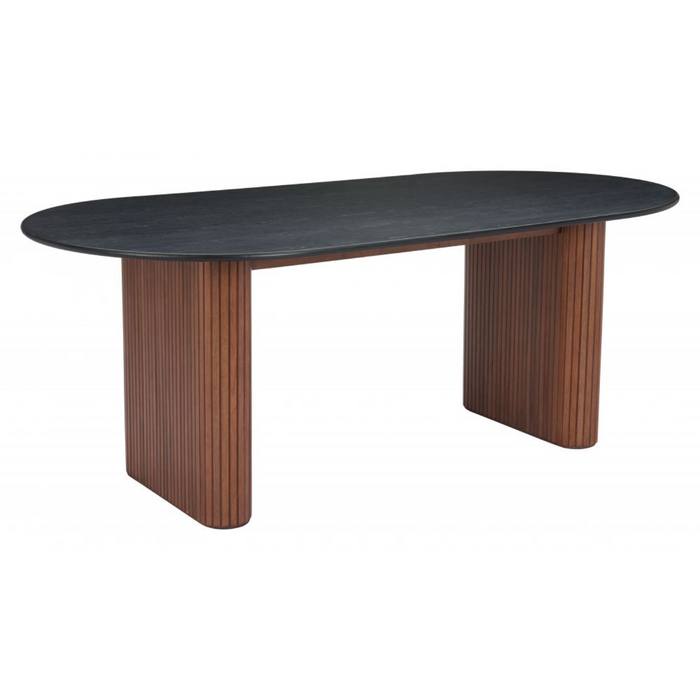 Zuo Lassig Dining Table Black & Walnut - Bed & Sofa Hub