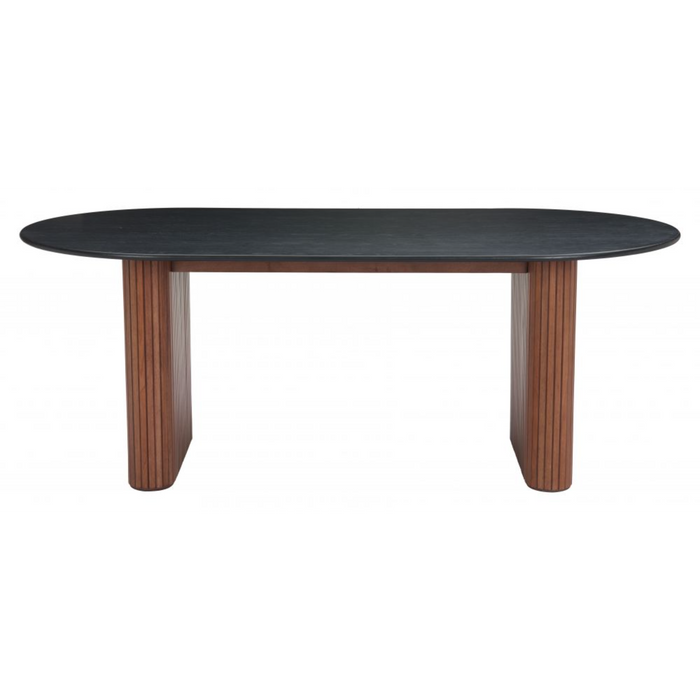 Zuo Lassig Dining Table Black & Walnut - Bed & Sofa Hub