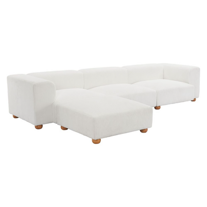 Zuo Tayte Ottoman White - Bed & Sofa Hub