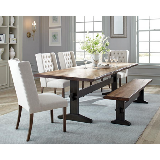 Coaster Bexley 6-piece Rectangular Live Edge Dining Room Table Set Honey - Bed & Sofa Hub