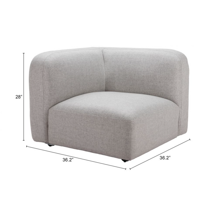 Zuo Biak Corner Chair Gray - Bed & Sofa Hub