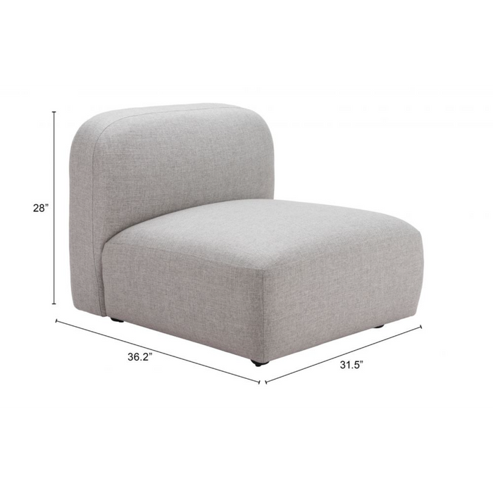 Zuo Biak Middle Chair Gray - Bed & Sofa Hub