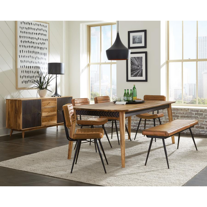 Coaster Partridge 6-piece Dining Room Set Natural Sheesham and Camel - Bed & Sofa Hub