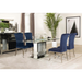 Coaster  Marilyn 5-piece Rectangular Mirrored Dining Room Set Ink Blue - Bed & Sofa Hub