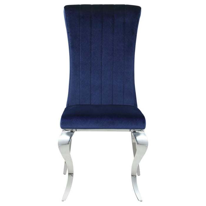 Coaster  Marilyn 5-piece Rectangular Mirrored Dining Room Set Ink Blue - Bed & Sofa Hub