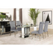 Coaster Marilyn 5-piece Rectangular Mirrored Dining Table Room Set Grey - Bed & Sofa Hub