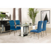 Coaster Marilyn 5-piece Rectangular Mirrored Dining Table Room Set Blue - Bed & Sofa Hub