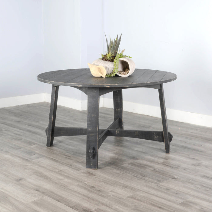 Sunny Designs Sunny Deigns Marina 54" Round Wood Dining Table Black Sand - Bed & Sofa Hub