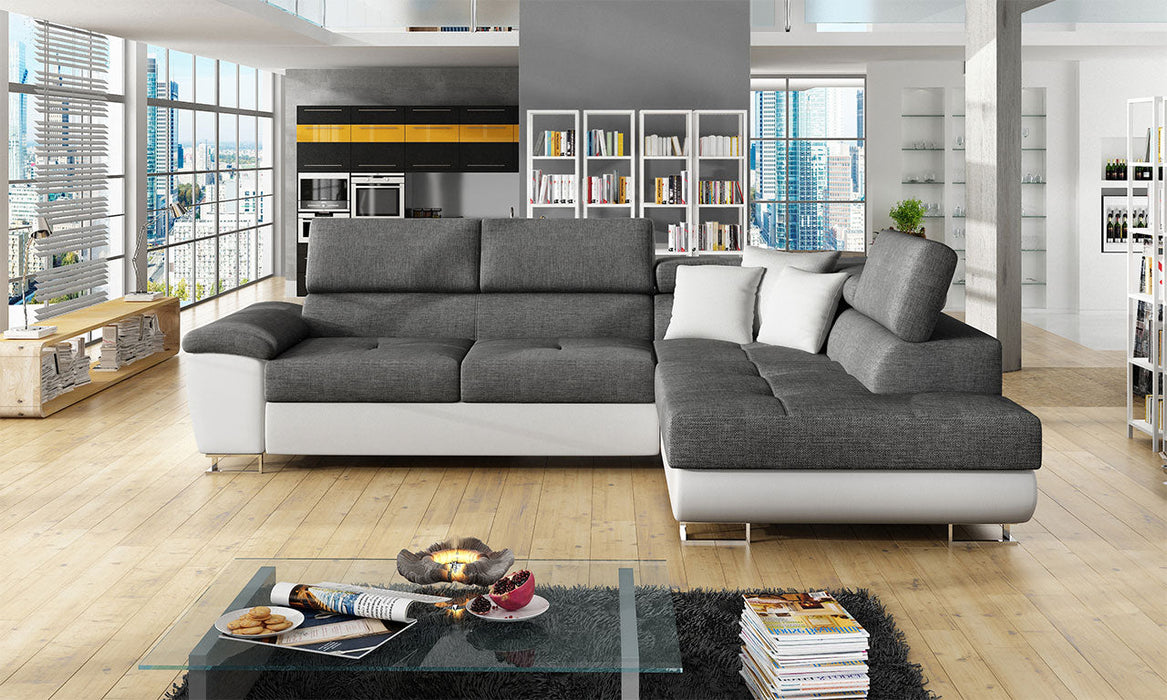 Maxima House Sectional FULL XL Sleeper Sofa AMADEO with storage MIR027 - Bed & Sofa Hub