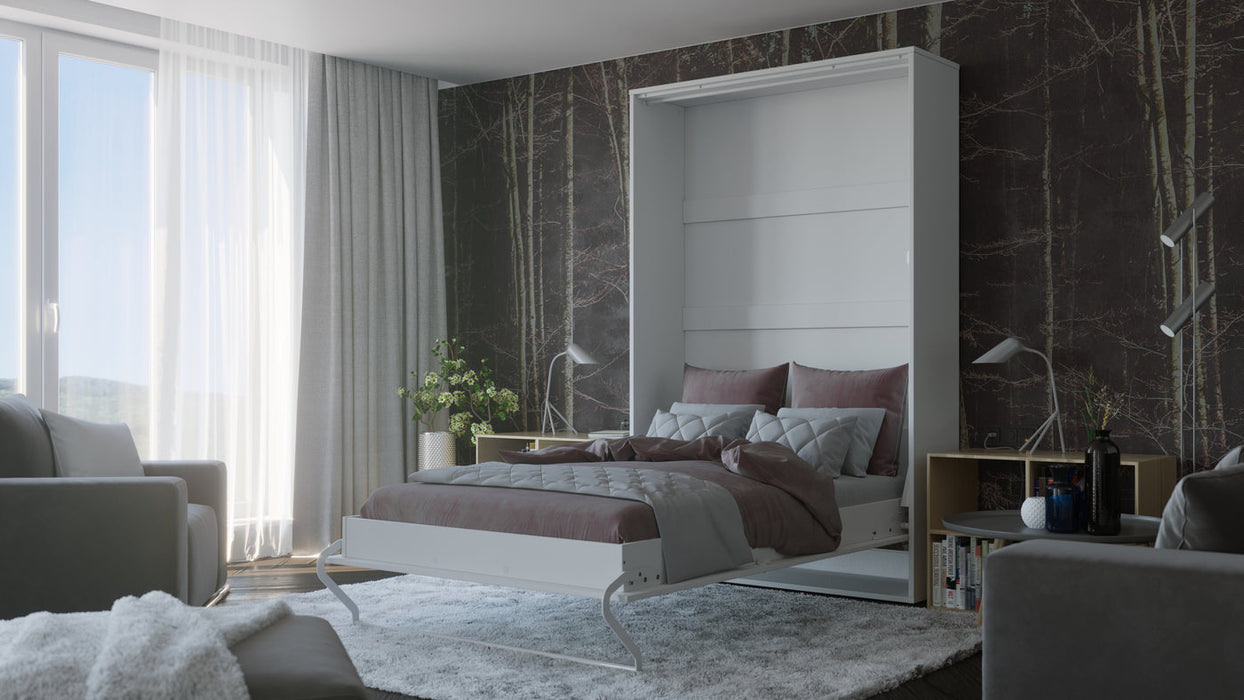 Maxima House Murphy Vertical European Full Size Bed with mattress IN-02W - Bed & Sofa Hub