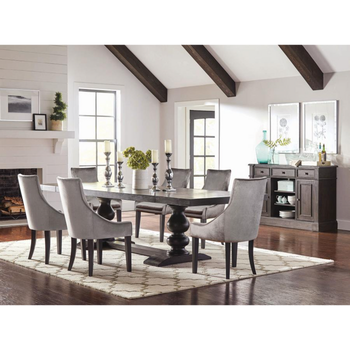 Coaster Phelps 7-piece Rectangular Dining Table Room Set Distressed Noir - Bed & Sofa Hub