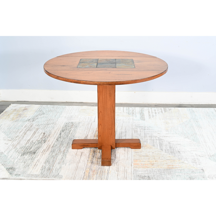 Sunny Designs Drop Leaf Round Table Rustic Oak - Bed & Sofa Hub