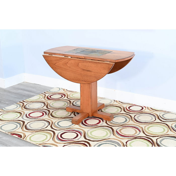 Sunny Designs Drop Leaf Round Table Rustic Oak - Bed & Sofa Hub