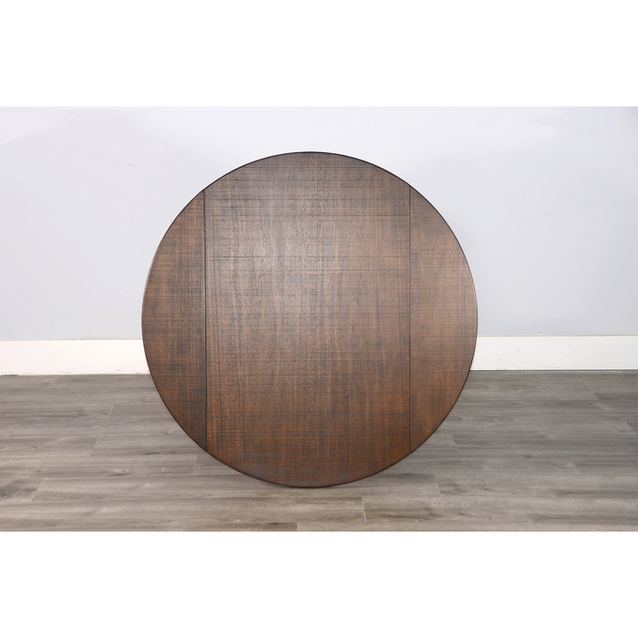 Sunny Designs Drop Leaf Round Table Tobacco Leaf and Alpine Grey - Bed & Sofa Hub