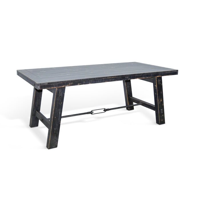 Sunny Designs Marina Wood Dining Table with Turnbuckle Black Sand - Bed & Sofa Hub