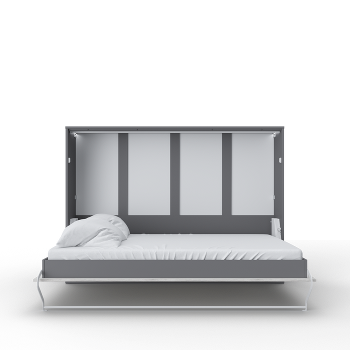 Maxima House Horizontal European FULL XL Murphy bed with mattress and LED included Invento IN-04WLED - Bed & Sofa Hub