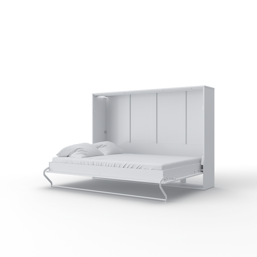 Maxima House Horizontal European FULL XL Murphy bed with mattress and LED included Invento IN-04WLED - Bed & Sofa Hub
