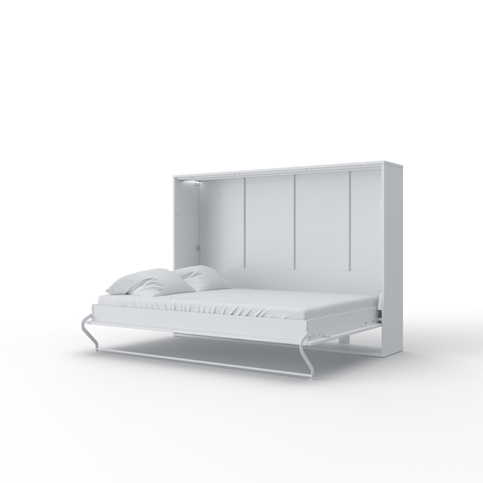 Maxima House Horizontal European FULL XL Murphy bed with mattress and LED included Invento IN-04WLED - Bed & Sofa Hub