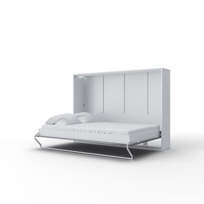 Maxima House Horizontal European FULL XL Murphy bed with mattress and LED included Invento IN-04WLED - Bed & Sofa Hub