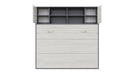 Maxima House Invento Horizontal Wall Bed, European Full Size with a cabinet on top IN120H-12W - Bed & Sofa Hub