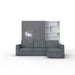 Maxima House Murphy bed European Full XL Vertical with a Sectional Sofa and a Bookcase Invento IN001/17WG-LG - Bed & Sofa Hub