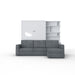 Maxima House Murphy bed European Full XL Vertical with a Sectional Sofa and a Bookcase Invento IN001/17W-LG - Bed & Sofa Hub