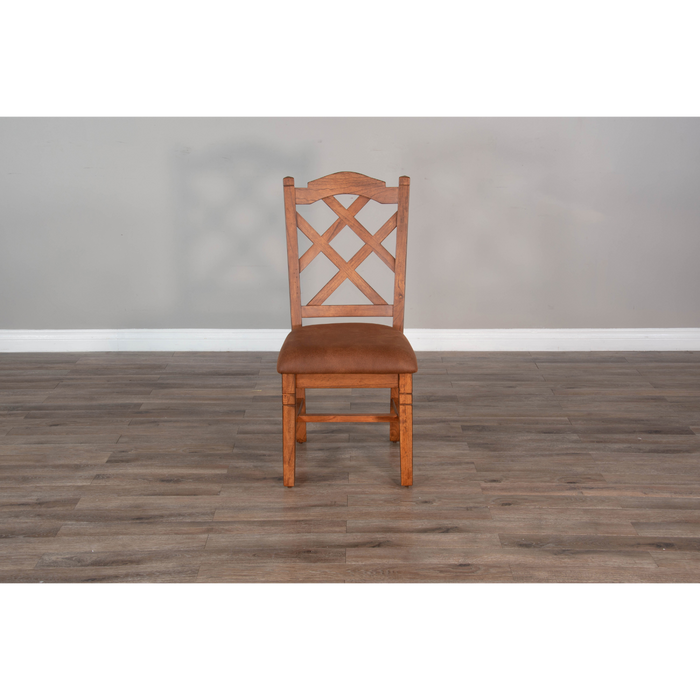 Sunny Designs Sedona Dbl Crossback Chair, Cushion Seat Rustic Oak - Bed & Sofa Hub