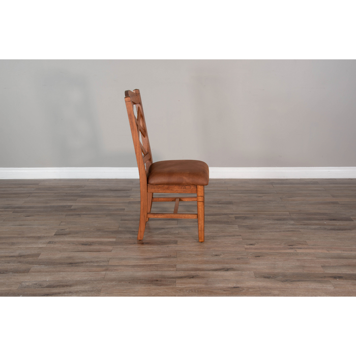 Sunny Designs Sedona Dbl Crossback Chair, Cushion Seat Rustic Oak - Bed & Sofa Hub
