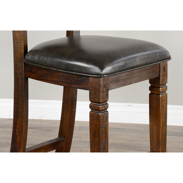 Sunny Designs Bar Homestead Ladderback Barstool, Cushion Seat - Bed & Sofa Hub