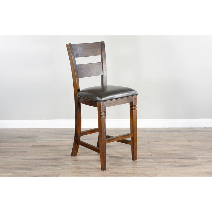 Sunny Designs Bar Homestead Ladderback Barstool, Cushion Seat - Bed & Sofa Hub