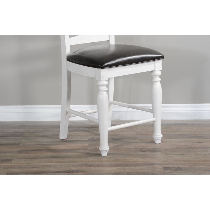 Sunny Designs Counter Carrige House Ladderback Barstool, Cushion Seat European Cottage - Bed & Sofa Hub