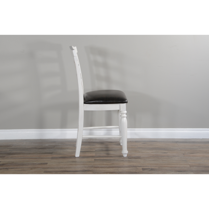 Sunny Designs Counter Carrige House Ladderback Barstool, Cushion Seat European Cottage - Bed & Sofa Hub