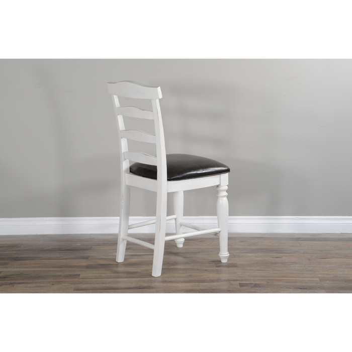 Sunny Designs Counter Carrige House Ladderback Barstool, Cushion Seat European Cottage - Bed & Sofa Hub