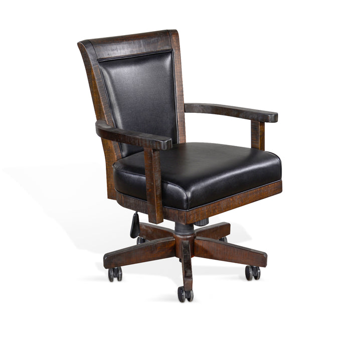 Sunny Designs Game Chair with Casters, Cushion Seat & Back Tobacco Leaf - Bed & Sofa Hub