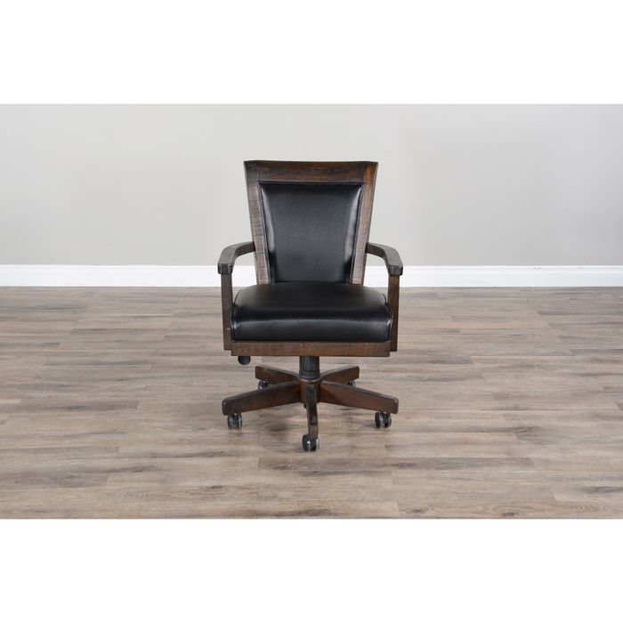 Sunny Designs Game Chair with Casters, Cushion Seat & Back Tobacco Leaf - Bed & Sofa Hub