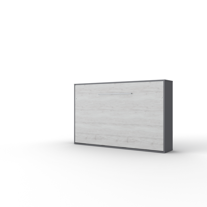 Maxima House Invento Horizontal Full Size Murphy Bed with LED and Included Mattress - Bed & Sofa Hub