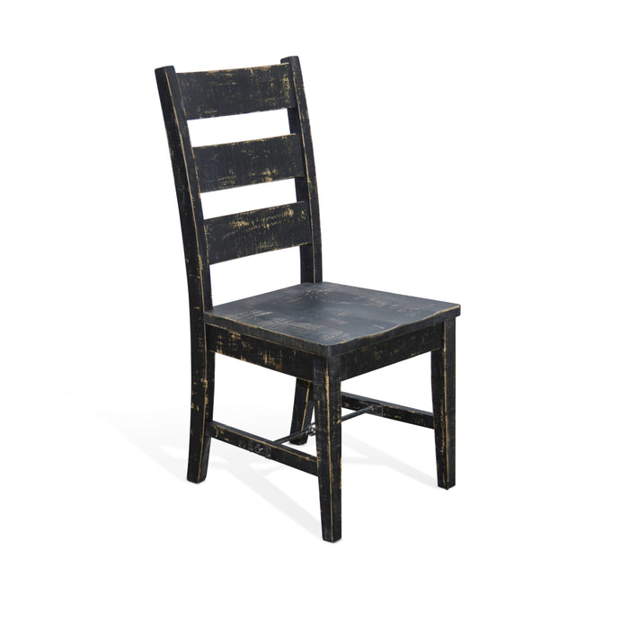 Sunny Designs Black Sand Ladderback Chair with Turnbuckle, Wood Seat Black Sand - Bed & Sofa Hub