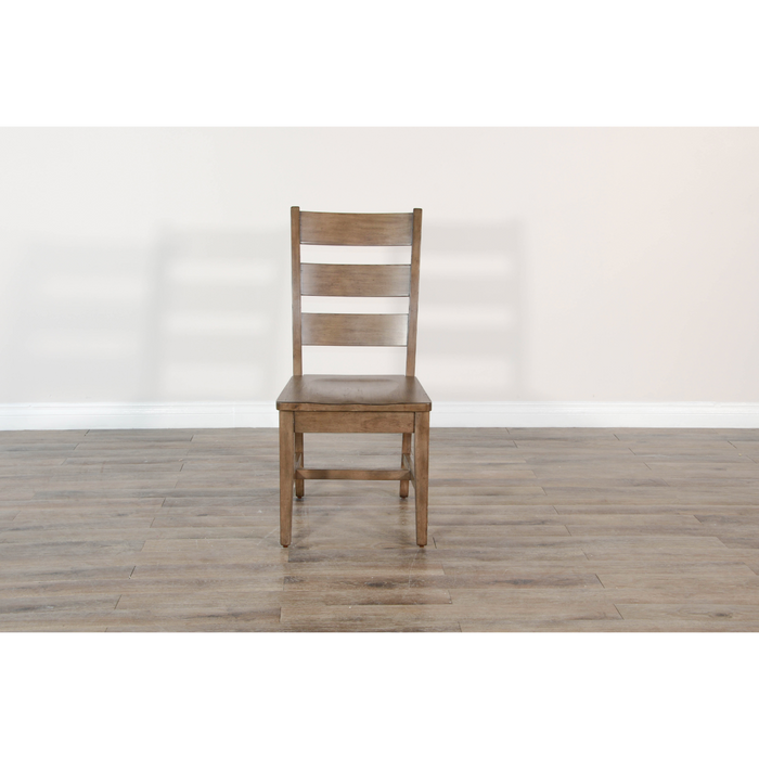 Sunny Designs Ladderback Chair with Stretchers, Wood Seat Buckskin - Bed & Sofa Hub